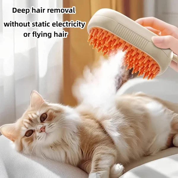 Electric Cat Hair Brush, Steam Spray Comb, Massage Hair Removal & Grooming Comb