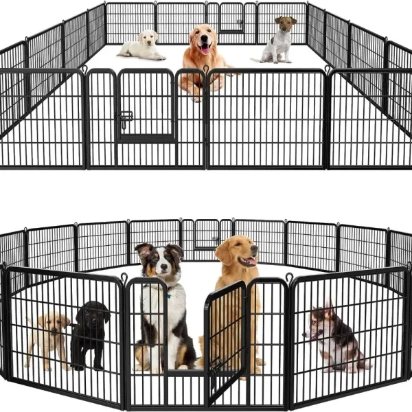 16 Pieces Pet Dog Fence Foldable Playpen