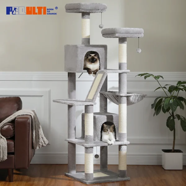 Large Cat Tree Tall Cat Tower for Indoor Cats Multi-Level