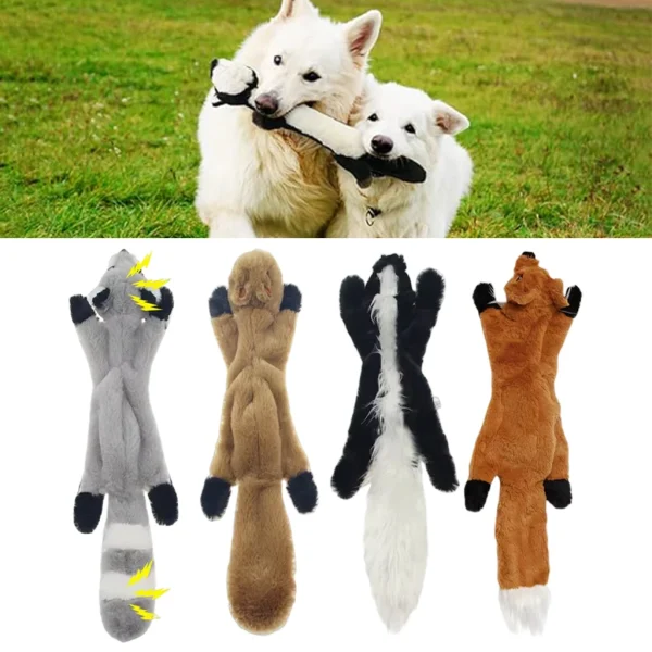 Dog Chew Toy & Durable Plush Crinkle Pet Squeak